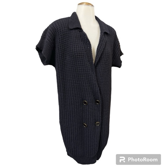 Stella McCartney Women's Square Knit Cashmere Longline Cardigan Sweater 8 - Picture 5 of 16